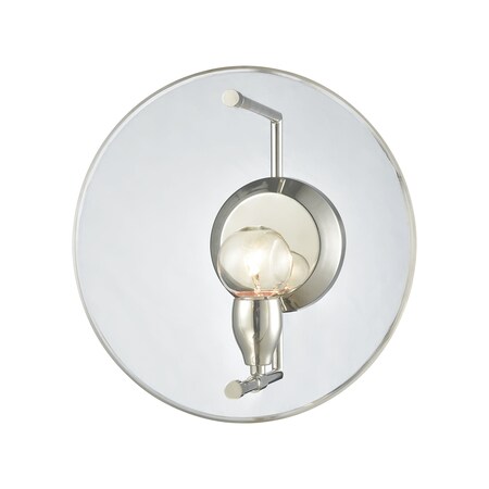 Elk Lighting Disco 1-Light Sconce in Polished Nickel with Clear Acrylic Panel 32320/1